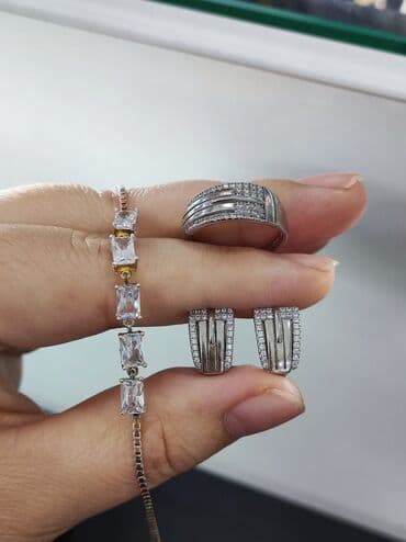 свадебные наборы ручной: Серебро 925 пробы Серебро комплект+ браслет Размеры имеются — 2