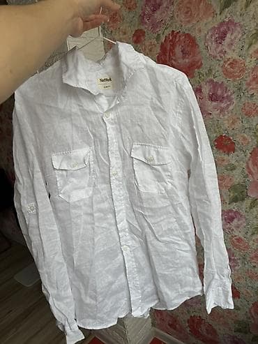 Белая льняная рубашка NetWork (Slim Fit). - Материал: натуральный лен at lalafo.kg Белая льняная рубашка NetWork (Slim Fit). - Материал: натуральный лен