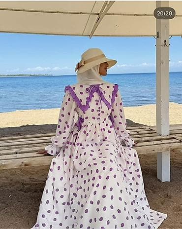 Повседневное платье, Лето, Длинная модель, M, L