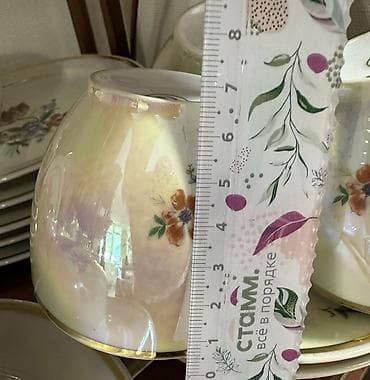 Посуда: Новый чайно-кофейный сервиз «Мейсенский букет» производства ГДР — 5