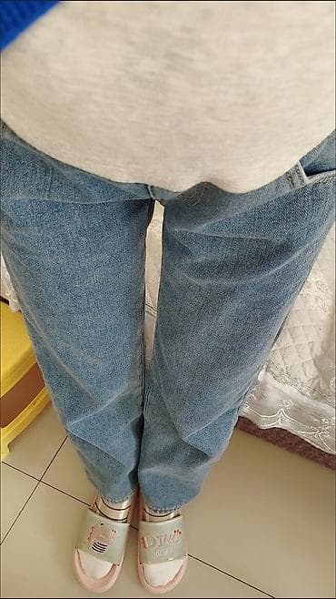 рванные джинсы: Джинсы, Прямые, Китай, Высокая талия, Стрейч, XL — 7