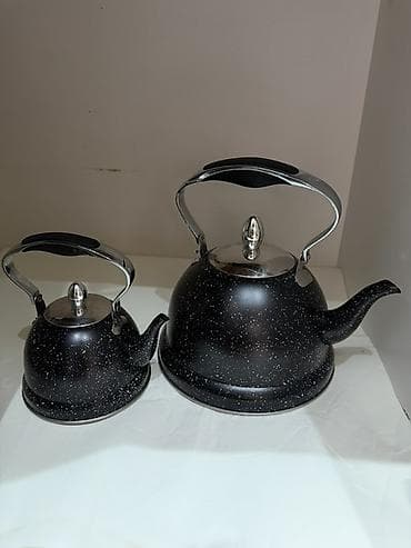 алюминиевые банки: Чайники на плиту, набор из 2 штук - Материал: металл с внешним — 1