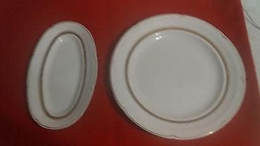 столовый набор посуды: Фарфор посуда СССР разное 4 предмета. Супница обьем 3 литра, банкетное — 2