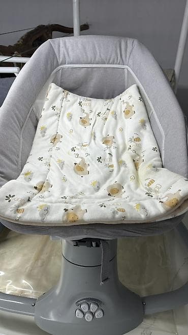 электро люлка: Детский шезлонг, Электронная, Другой материал, цвет - Серый — 2