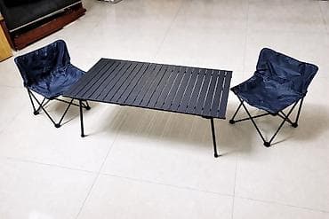 шарниры: Складной походный стол, Другой материал, цвет - Черный — 1