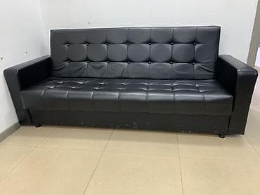 черный кожаный диван: Прямой диван — 3