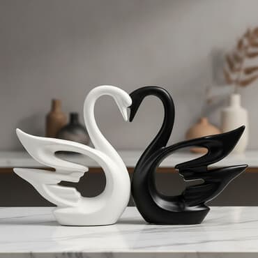 коллекционные монеты нбкр: Декоративные скульптуры для интерьера - Пара абстрактных лебедей в — 1