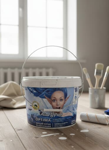 национал краска: Водоэмульсионная краска Alina Paint Optima «Белоснежная» в белом — 1