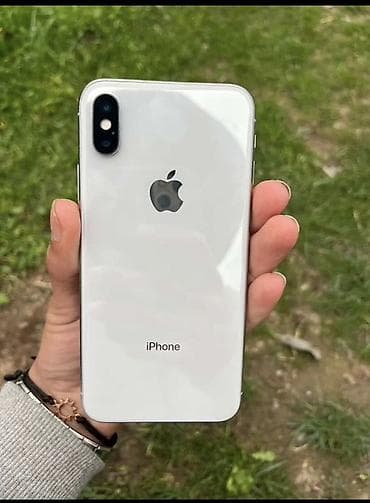 камера для обгона: IPhone X, Б/у, 256 ГБ, Белый, Защитное стекло, Чехол, Кабель, 100 % — 1