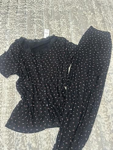 пижамные костюмы: Женская пижама комплект - Двухпредметный набор: рубашка на пуговицах — 5