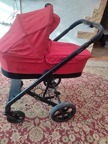 нуна коляска: Коляска 2 в 1 Cybex (прогулочный блок + люлька), красный цвет — 4