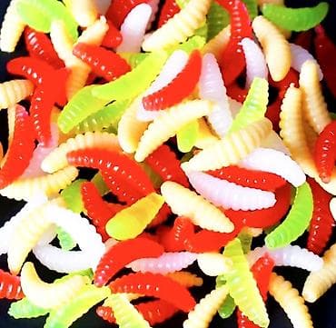 Силиконовые приманки «личинка/мотыль» для рыбалки. В пачке 100шт. -