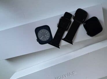 Garmin:  AppleWatch Series 8, 41 mm, midnight aluminum case. Кожаный ремешок — 2