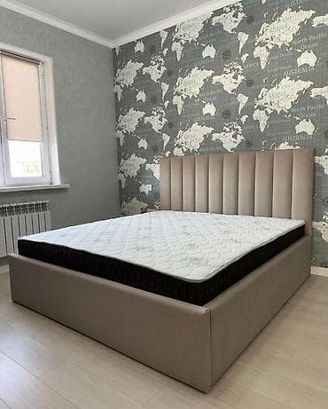 Двуспальная кровать с мягким изголовьем - Стильное вертикально
