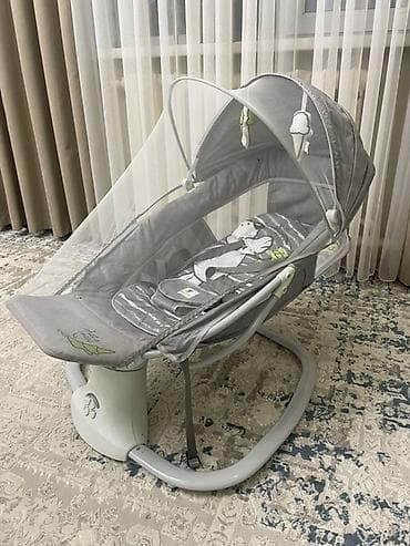 мягкий кресло мешок: Детский шезлонг, Б/у, Качалка, Пластик, цвет - Серый — 1