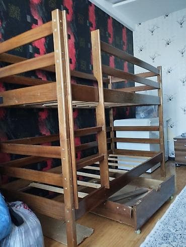 деревянные ручки: Двухъярусная детская кровать, Натуральное дерево, цвет - Коричневый — 1