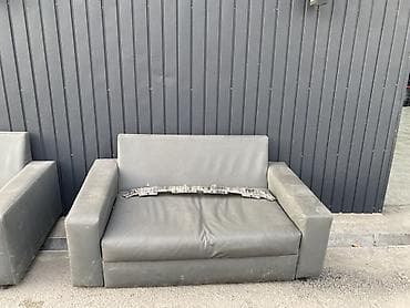 Офисный диван, цвет - Серый, Экокожа — 2