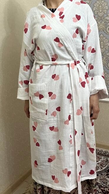 домашние халаты больших размеров: Халат, Муслин, M, 3XL, 5XL — 1