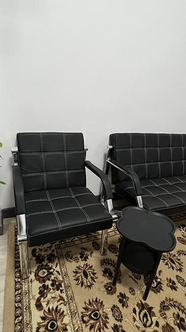 прихожка новый: Комплект мягкой мебели, цвет - Черный — 4