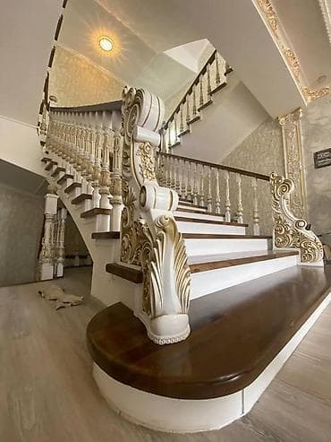 двер бишкек: Агач тепкичи Жеке менчик үй үчүн, Жыгачтын туру: Жаңгак жыгачы, Тепкичтин формасы: Түз, Стиль: Классикалык — 10