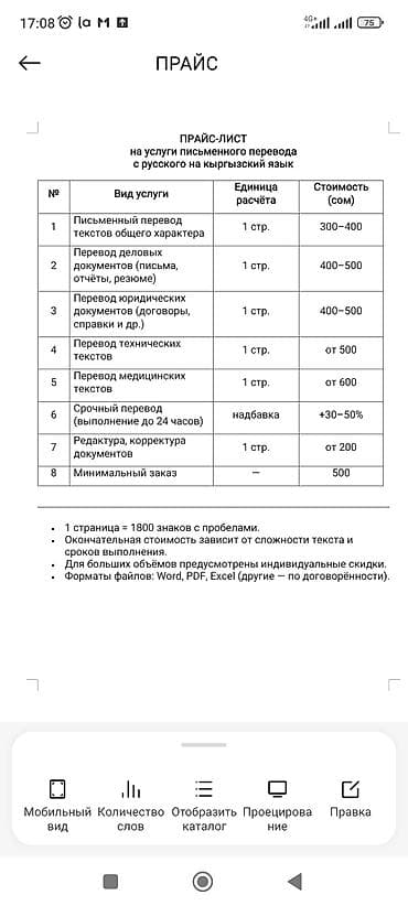 кыргызча орусча котормо: Котормочунун кызматтары, Кыргызча — 3