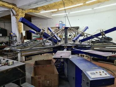 Трафаретный автомат, турецкий 6 печатных головок, 10 столов, 1 промеж
