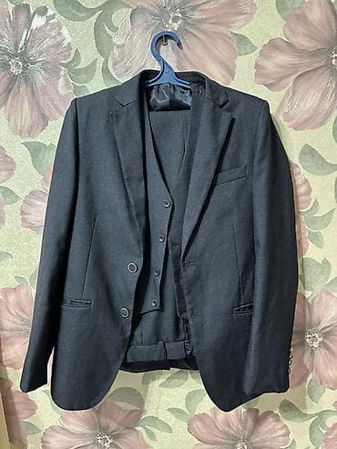 рабочие одежды: Синий Мужской классический костюм-тройка, в цвете дипломат — 1