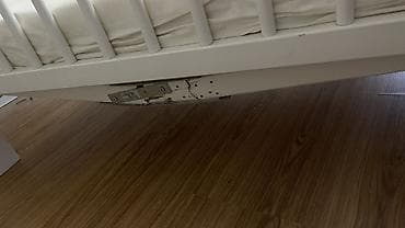 Офис эмереги: Детская кроватка белая, б/у с матрасом, матрас ортопед - Материал — 3