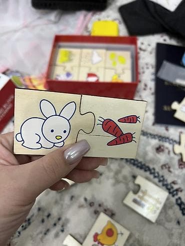 Дом и сад: Деревянный развивающий пазл-набор Building Block Matching (для детей — 2