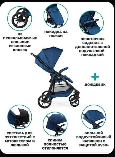 тёплая: Коляска, Chicco, цвет - Голубой, Новый — 3