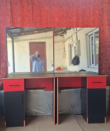 Туалетный столик, С зеркалом, цвет - Черный