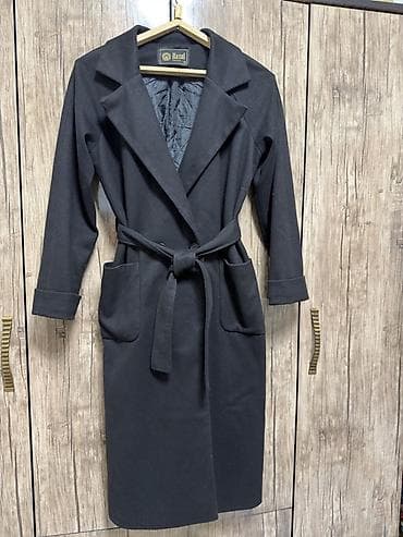 Пальто, Классика, Осень-весна, Стеганый, Длинная модель, С поясом, Стандарт