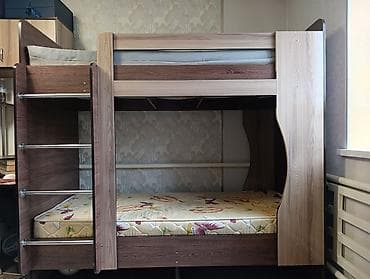 двухъярусный кровать детский: Двухъярусная детская кровать, ЛДСП, цвет - Коричневый — 6