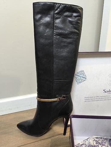 lining 38: Сапоги, 37, Sasha Fabiani, Б/у, цвет - Черный — 4