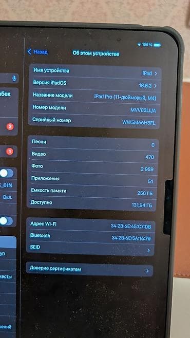 Планшеты: Планшет, Apple, память 256 ГБ, 10" - 11", Wi-Fi, Б/у, Классический цвет - Серый — 8