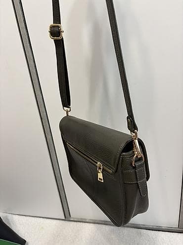 apple whatch: Сумка через плечо (кросс-боди), темно‑оливковый цвет. - Материал — 3