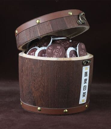 чай пуер: Чай в бочонке •Подарочная сумка • Деревянная бочка с металлическим — 2