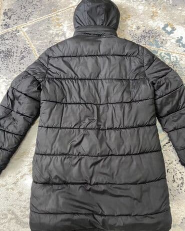 button куртка двухсторонняя: Зимняя удлинённая куртка Puma, двусторонняя (чёрная/тёмно-зелёная) — 3