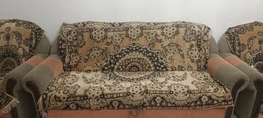 недорогие раскладные диваны: Комплект мягкой мебели, Б/у, Самовывоз — 2