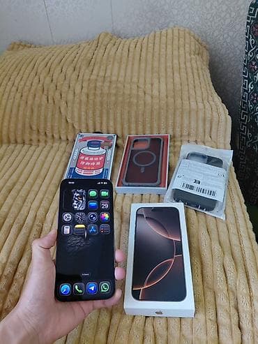 appl 11: IPhone 16 Pro Max, Б/у, 256 ГБ, Desert Titanium, Защитное стекло, Чехол, Коробка, 91 % — 6