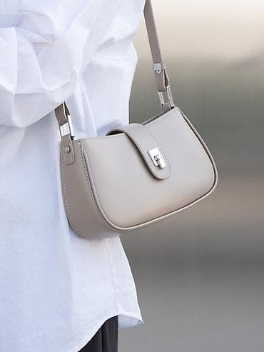 кожаный чехол: Минималистичная сумка на плечо/кроссбоди - Форма: компактный багет с — 1