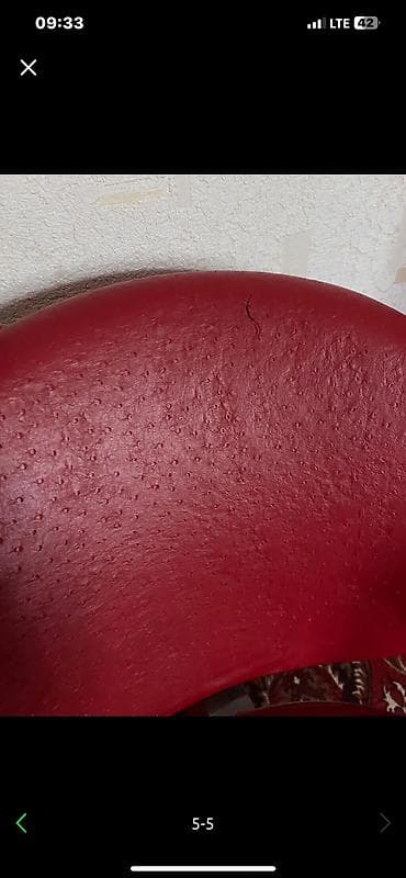 буу мебели: Парикмахерское кресло с гидравлическим подъемником. - Обивка: красная — 8