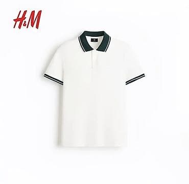 Мужская футболка, S, H&M, Новый, цвет - Белый, Платная доставка
