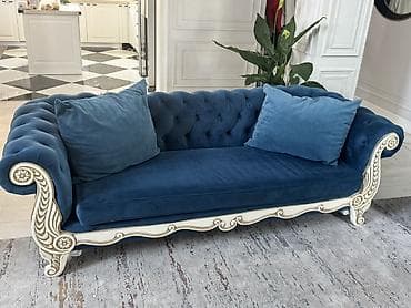 гостинная: Комплект мягкой мебели, цвет - Синий — 5