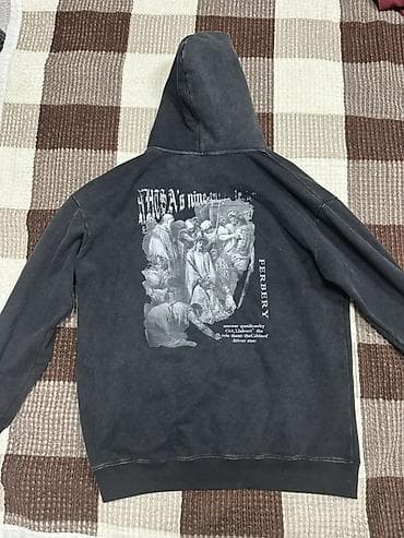 Толстовки, худи: Худи с капюшоном, графитового цвета с эффектом винтажной выцветки. - — 2