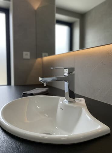 Смесители для умывальника (накладные, однорычажные) - Современный
