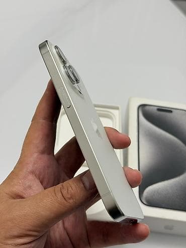 ipad 7: IPhone 15 Pro, Б/у, 128 ГБ, White Titanium, Коробка, 86 % — 3