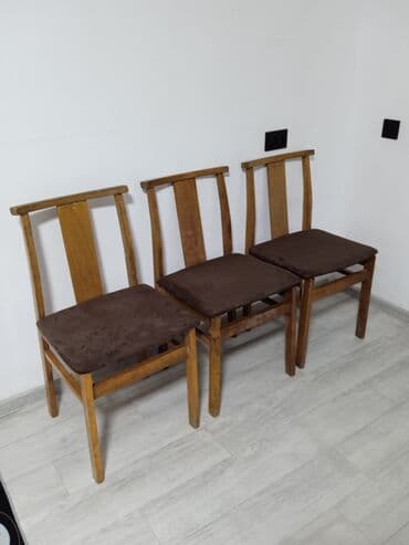 Шкафы: Стул для кухни, Б/у, Дерево, цвет - Коричневый — 1