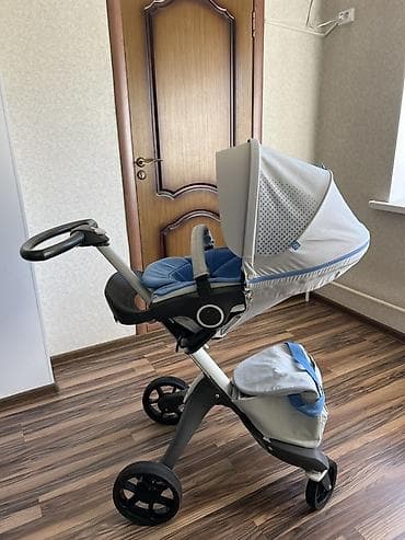 коляски стокке цена: Коляска, Stokke, цвет - Голубой, Б/у — 2