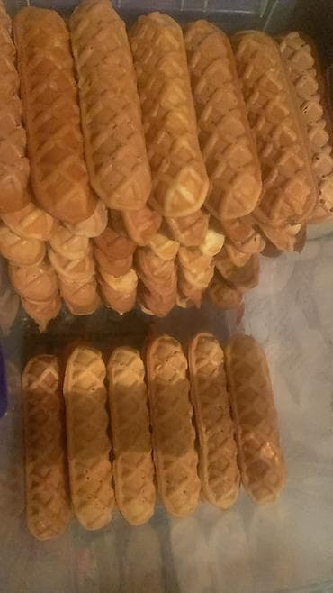 изхар салфетки: Вафельные трубочки/патиски на палочке - Домашние вафли продолговатой — 2